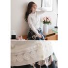 Crew-neck Crochet-trim Cardigan