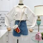 Loose-fit Dolman-sleeved Striped Blouse