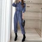 Patterned Shirt Jumpsuit