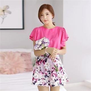 Ruffled Short-sleeve Top