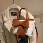 Faux Leather Fleece Crossbody Bag