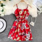 Spaghetti Strap Print Mini A-line Sundress