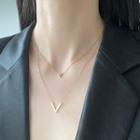 V Shape Pendant Layered Stainless Steel Necklace