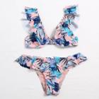 Print Ruffled Bikini Set