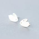 925 Sterling Silver Rabbit Earrings 925 Silver - Silver - One Size