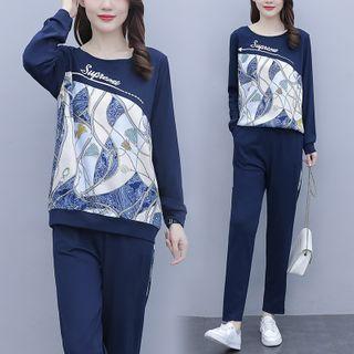 Set: Print Panel Pullover + Sweatpants