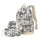 Set Of 3: Owl Print Backpack + Crossbody Bag + Pouch