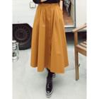 Buttoned A-line Long Skirt