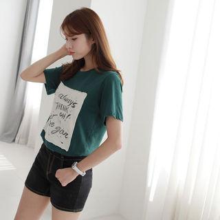 Lettering-panel T-shirt