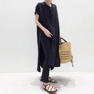 Short Sleeve Round Neck T-shirt Dress