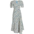 Short-sleeve V-neck Floral Print Midi Mermaid Dress