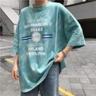 Tie-dyed Print Oversized T-shirt Blue - One Size