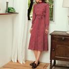 Floral Ruffle Long-sleeve A-line Dress