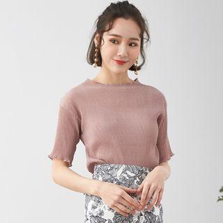 Plain Short Sleeve Chiffon T-shirt