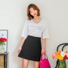 Cutaway-front Studded-accent Lettering Top