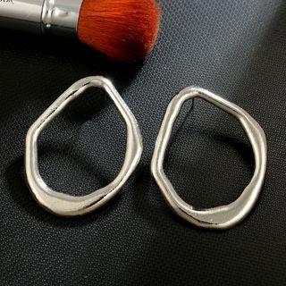 Alloy Irregular Hoop Earring Silver - One Size