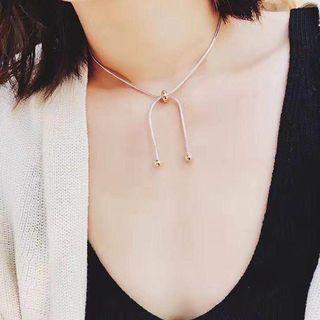 Alloy Fringed Choker B - Black - One Size