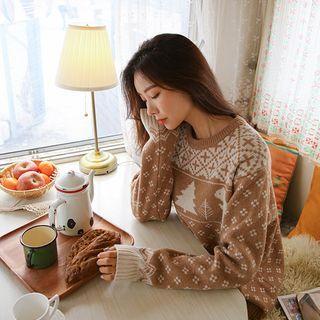 Nordic-pattern Woolen Sweater