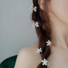 Faux Pearl Floral Hair Claw 1 Pc - White - One Size