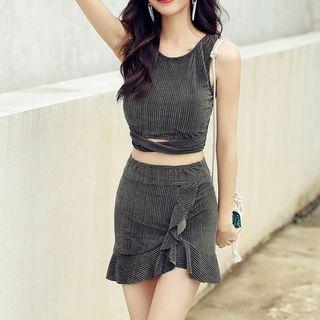 Set: Tankini Top + Swim Bottom + Swim Skirt