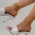 Set Of 4: Chunky Chain Alloy Anklet