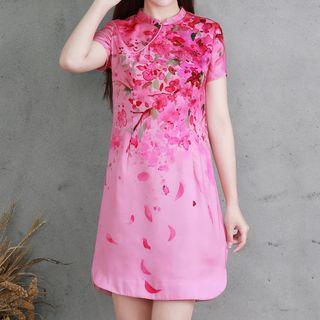 Printed Short-sleeve Cheongsam