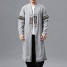 Embroidered Long Frog-buttoned Jacket