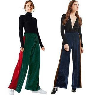 Color Block Wide-leg Pants