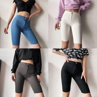 High-waist Denim Jersey Shorts In 5 Colors