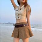 Set: Belt + Pleated A-line Skirt