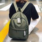 Zipper Cord Accent Plain Nylon Backpack