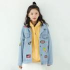 Patched Buttoned Denim Jacket