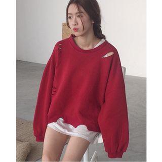 Plain Distressed Sweatshirt