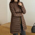 Snap-button Padded Long Jacket