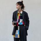 Single-breasted Blazer / Long-sleeve Color-block Shirt