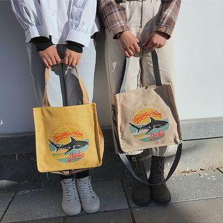 Shark Print Nylon Tote Bag