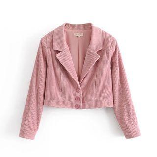 Cropped Single-breasted Corduroy Blazer