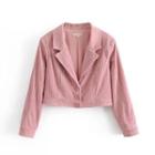 Cropped Single-breasted Corduroy Blazer