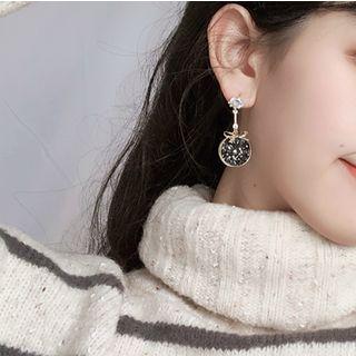Bow Glitter Drop Earring