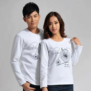 Long-sleeve Printed Couple T-shirt