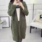 Cable Knit Loose Fit Double Pocket Long Cardigan