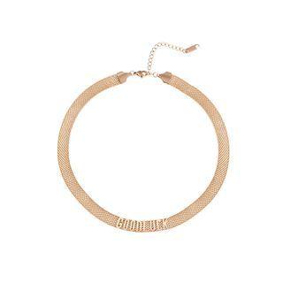 Fashion And Elegant Plated Rose Gold English Alphabet 316l Stainless Steel Short Necklace Rose Gold - One Size