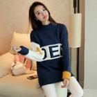 Lettering Color Panel Sweater