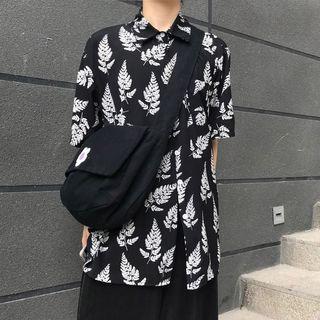 Leaf Pattern Short-sleeve Shirt