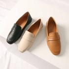 Square-toe Foldable Penny Loafers