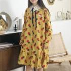 Long-sleeve All Over Pattern Dress