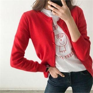 Buttoned Cashmere Blend Cardigan