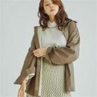 Faux-leather Shirt With Cord