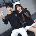 Couple Matching Embroidered Long Sleeve T-shirt