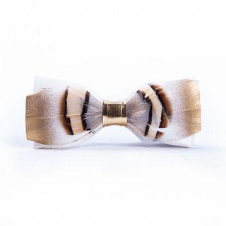 Feather-accent Bow Tie